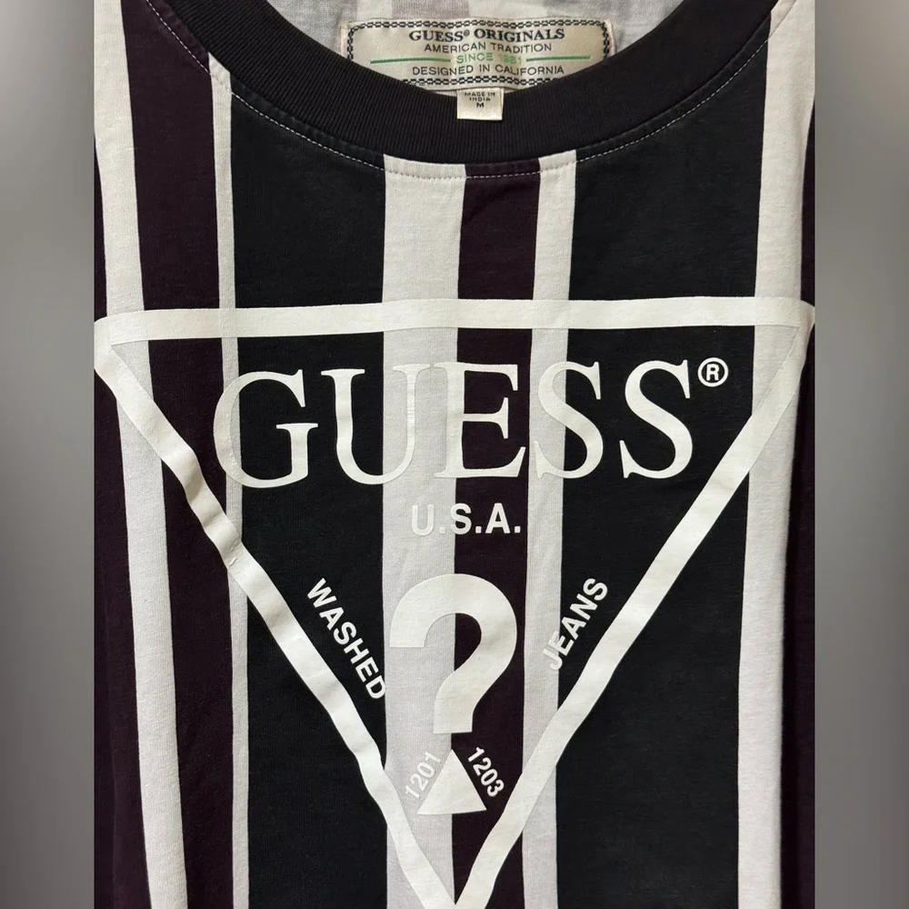 Guess Originals Men's Rexford Black Striped Short-Sleeve T-Shirt - Picture 4 of 7